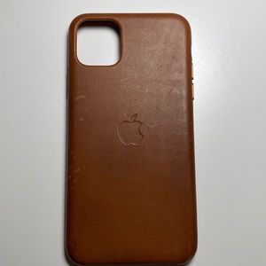 Apple Saddle brown leather phone case - fits 11plus iPhone